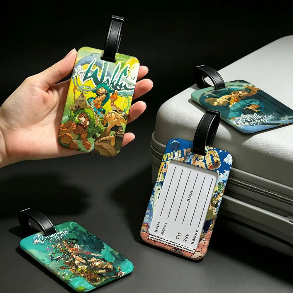 Game W-Wakfu Universal PVC Luggage Tag Anti lost With Information Card Suitcase Backpack Identification Label