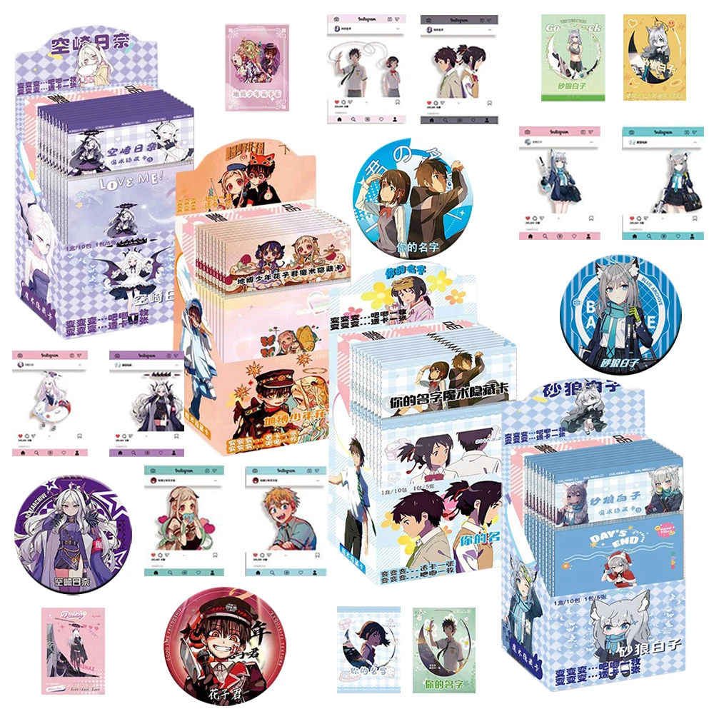 

Hot Cartoon Peripheral Collection Cards Creative Transparent Designs Classic Round Badge Trendy Toys Children's Funny Gifts