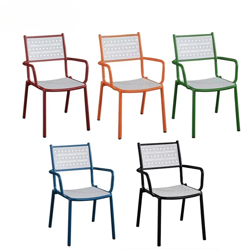 Popular Hot Sale Outdoor Knock Down Aluminum Tube Frame Outdoor Dining Chair Garden Chairs for Restaurant Cafe Bistro