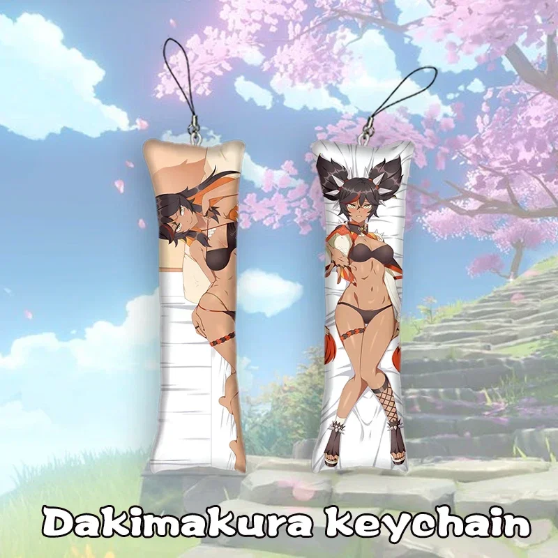 

New design Xinyan Mini Dakimakura Keychain Double Sided Anime Body Pendant Game Cartoon Anime Key Chain Cute Gifts