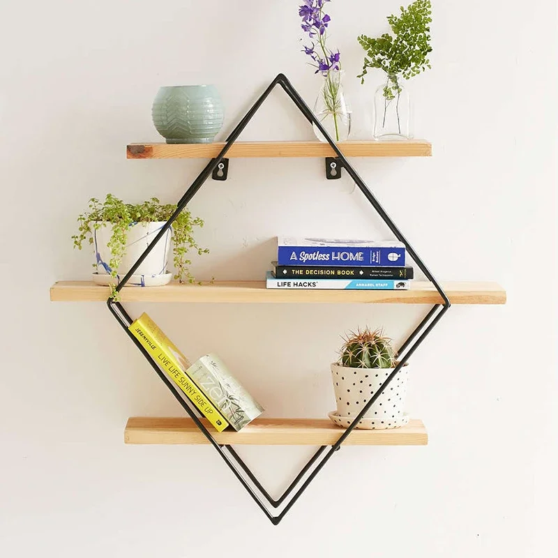 Nordic Wall-Hanging Storage Shelf Decorative Rack for Beauty Salons Creative Display Holder for Light Luxury Home Decor