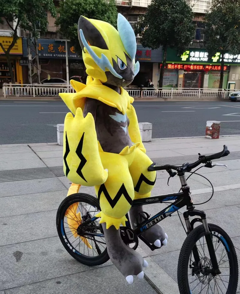 Pokemon Unstuffed Zeraora Full Body Fursuit Mascot Costume 190cm Unfilled No Cotton DIY Handmade Cosplay Suit Back Zipper