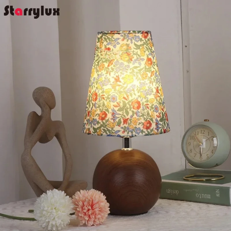 

Vintage Floral Ceramic Night Light Home Decor Warm Atmosphere Lamp for Bedroom Sleep Decorative Table Lamps