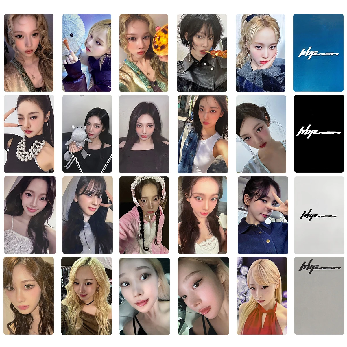 Kpop Idols Winter Giselle Album Whiplash Photocard 5Pcs/Set Double Sides Printing Bright Film Korean Style LOMO Card Fans Gift