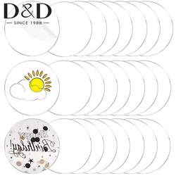 10Pcs/Set Clear Acrylic Ornament Blank Circle Disc For DIY Art Crafts Engrave Cake Holders Coasters Painting Festival Decor