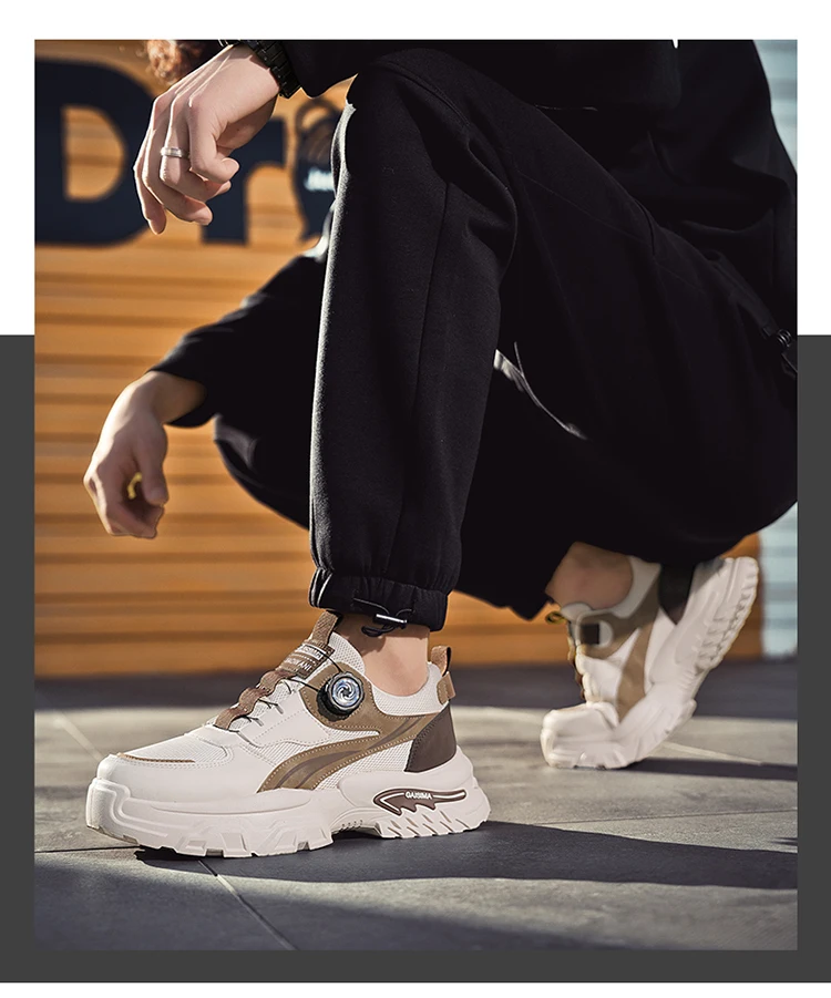 2026 Frühling Neue Sportschuhe für Herren, Dicksohlige Sportliche Koreanische Freizeitschuhe im Dad-Stil, Atmungsaktive Niedrige Laufschuhe, Vielseitig – Detail 2