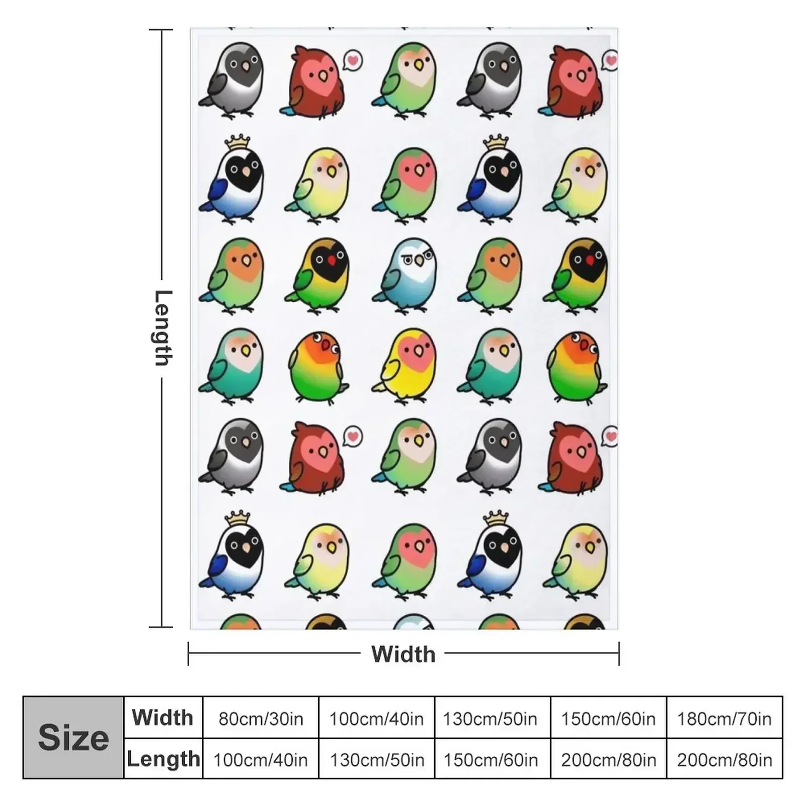 Chubby Lovebirds Throw Blanket couch cozy soft plush fuzzy picnic outdoor blanket