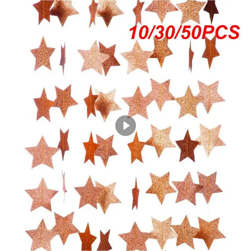 10/30/50PCS Star Round Garlands Flash Paper Garlands With Glitter Reusable 6 Optional 27 G Birthday Party Decorations