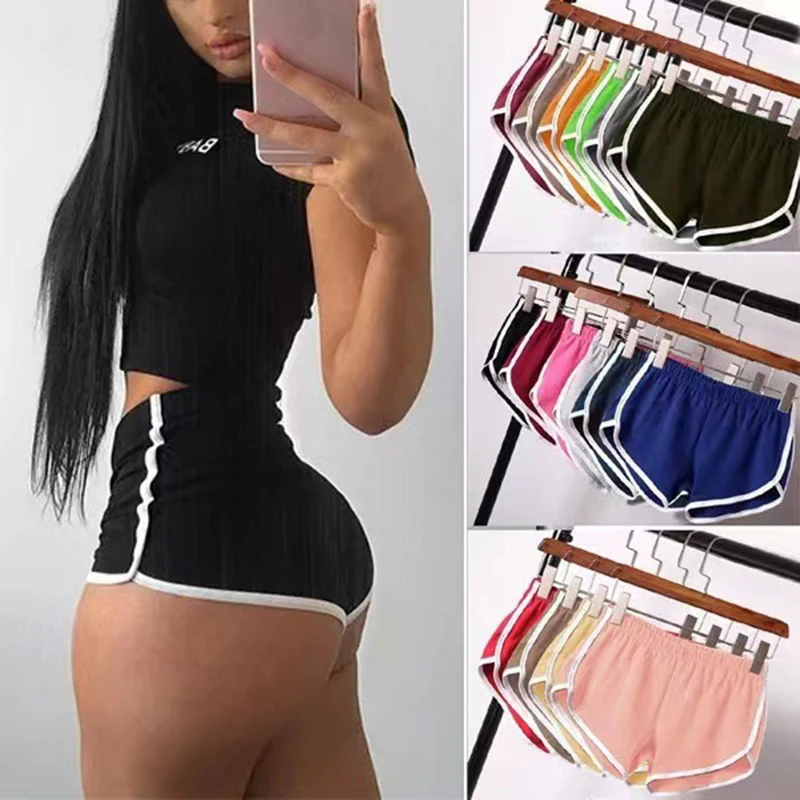 Summer Casual Shorts Women Fit Solid Available Shorts Loose Elastic Waist Breathable Women Sports Shorts Yoga Beach Pants