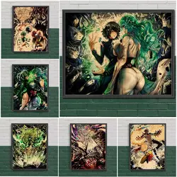 Vintage One Punch Man Anime Wall Art Psykos Tatsumaki Canvas Painting Poster Unique Home Decor for Anime Fans