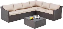 7 Pcs Patio Furniture Set Sectional Sofa,Outdoor Patio Furniture,Conversation Set Sectional Sofa with Cushion & Coffee Table