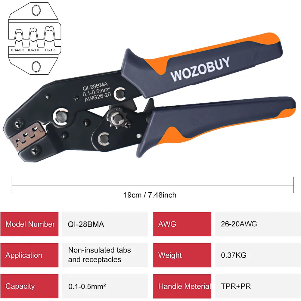 DuPont Terminals Crimp Pliers Interchangeable Dies Wire Crimper Crimping Tools Ratcheting SN-48B PH2.0 XH2.5 JST2.5 VH3.96