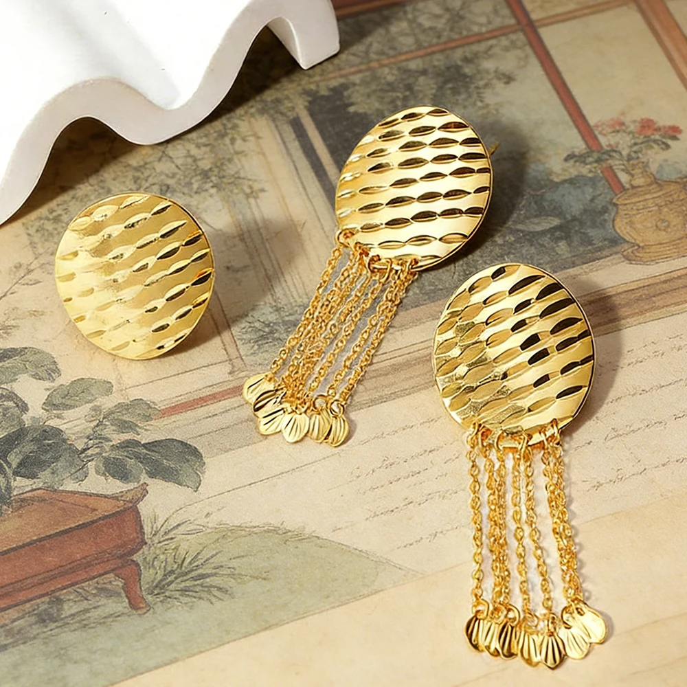 

African Tassel Earring Circle Earring Ring Set Drop Earring Fashion Finger Ring Jewelry Set Dubai Ring Classic Lady Party Daily