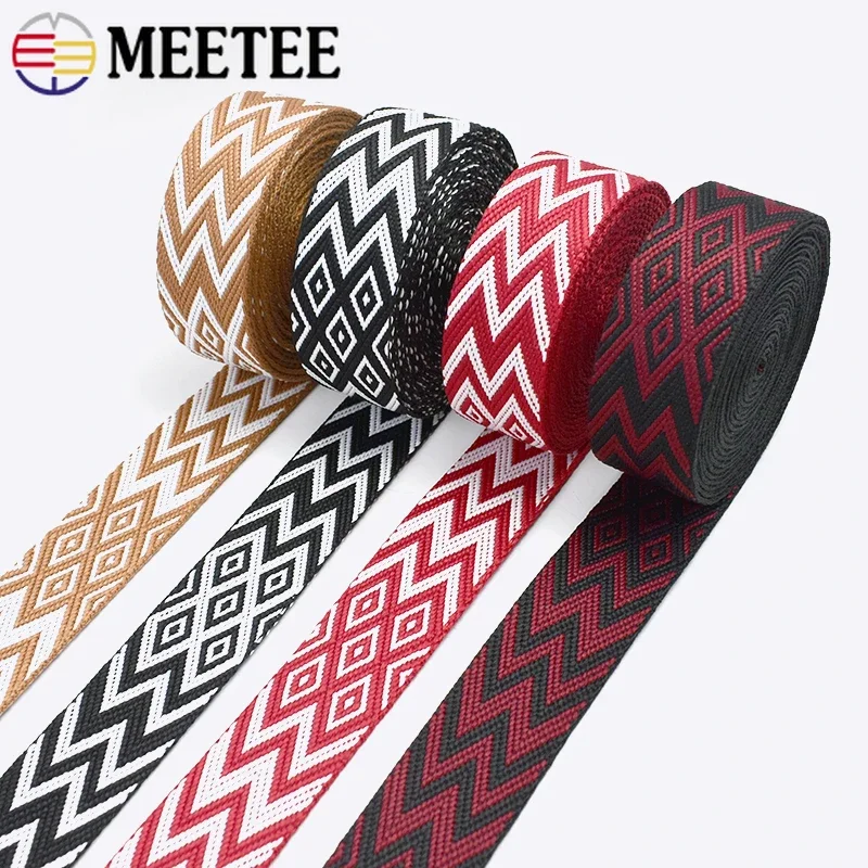 

2/5/10Meters 38/50mm Jacquard Webbing Tapes Bag Strap Backpack Shoulder Band Clothes Decorative Ribbon DIY Sewing Accessories