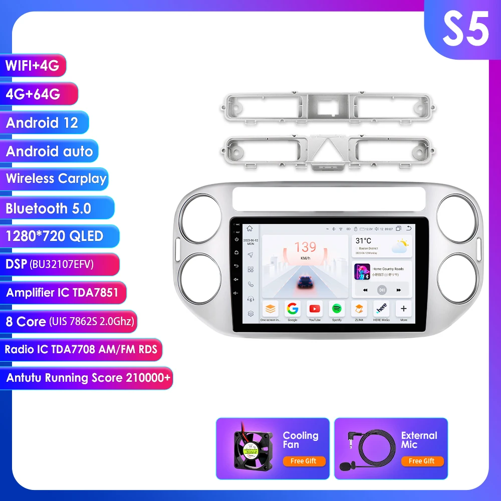 2din android autoradio für vw volkswagen tiguan 1 nf 2016-2019 2006 multimedia player gps stereo navi autoradio 4g wifi carplay