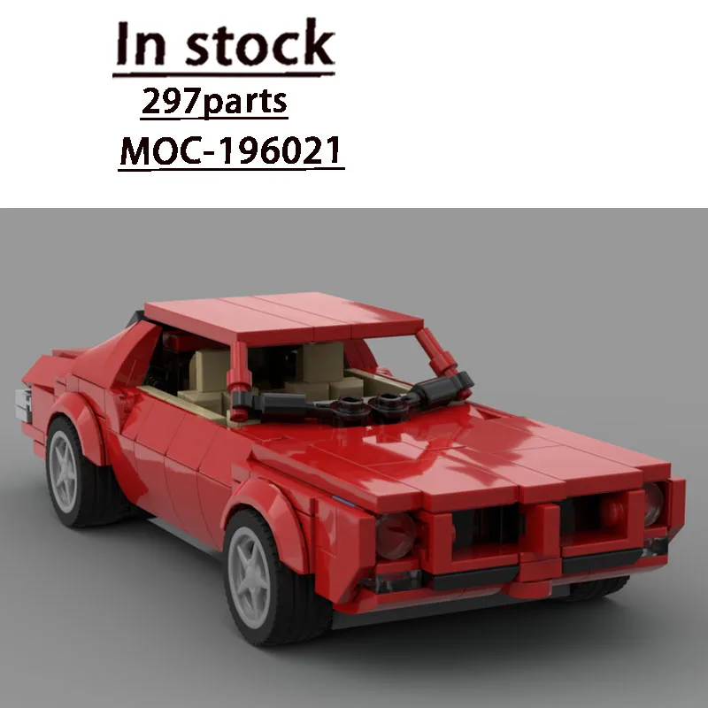 New Hot MOC-196021 Red Classic 1980s Limited Edition Supercar Building Block Model 297 Parts Adult Birthday Christmas Toy Gift