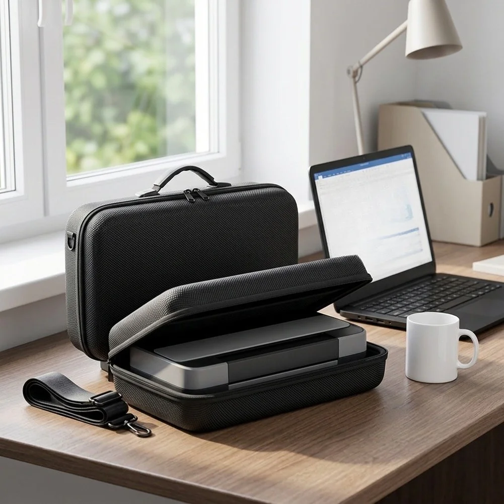 Compact EVA Protective Bag for HP For OfficeJet 250 - 38 x 20 x 13 cm Black Case with Functional Design and Easy Handling