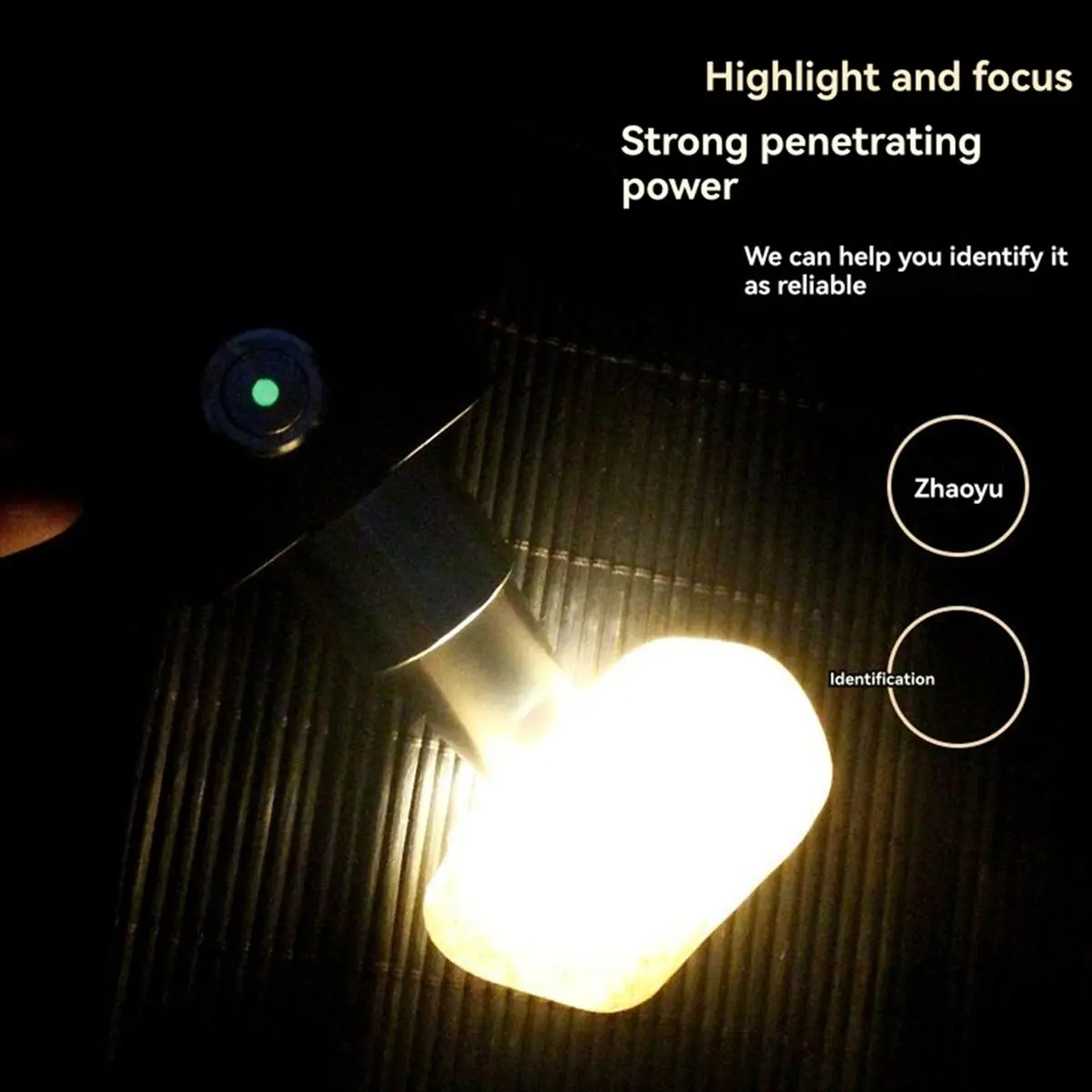 B21B Jewelry Identification Light Home 3 LED Light Sources Professional Jade Detector Light Multi Levels Type-C Charge