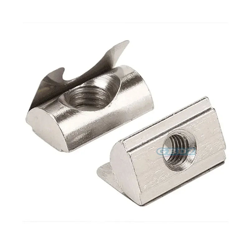 Piastra a molla placcata in nichel ad alta resistenza Materiale in acciaio al carbonio M4 M5 M6 M8 Accessori per viti Standard europeo Tipo 30/40/45