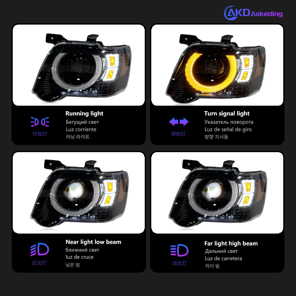 

AKD автомобильный Стайлинг фары для Ford Explorer 2006-2010 Explorer светодиодные фары светодиодные DRL Hid би ксеноновые автоаксессуары