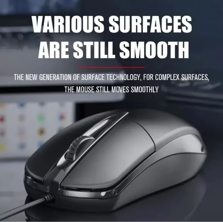 

USB Optical Wired Mouse Laptop Home Office Mouse Anti Slip Roller 3D 1200DPI Game Mause Computer Accessories For PC Desktop