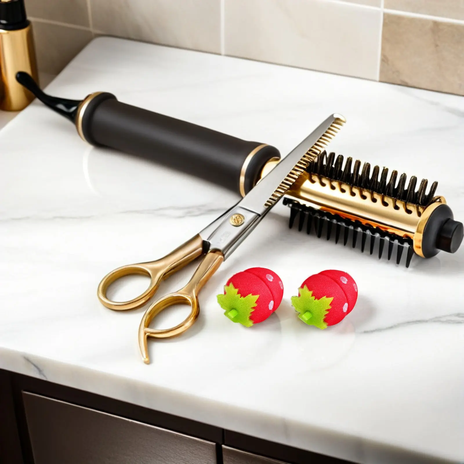 

10Pcs Sponge Hair Curlers Strawberry - Easy to Use Curling Sponge Rollers for Women - Strawberry Shaped Styling Tools for Loose