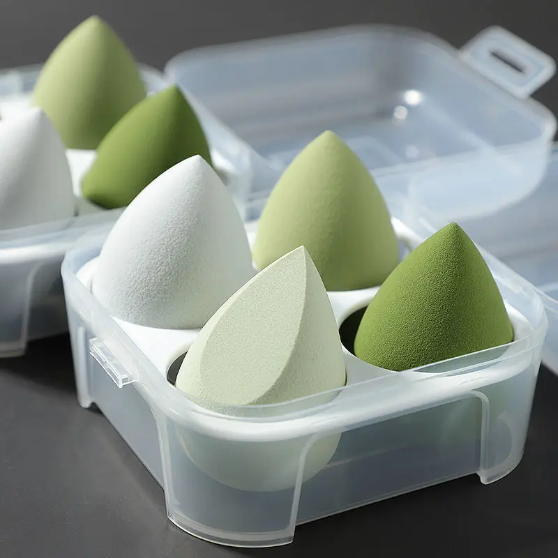4pcs/box Makeup Sponge Beauty Egg Cosmetic Puff Soft Foundation Sponges Dry Wet Dual Use Powder Puff Women Make Up Beauty Tools