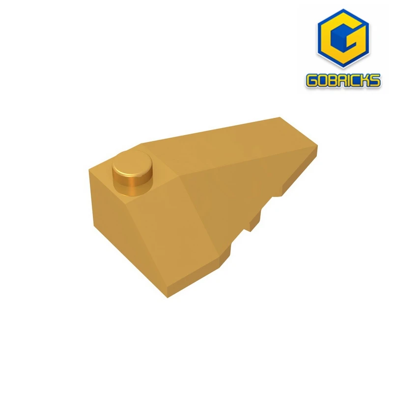 MOC PARTS GDS-754 RIGHT ROOF TILE 2X4 W/ANGLE compatible with lego 43711 children's toys Assembles Building Blocks Technical