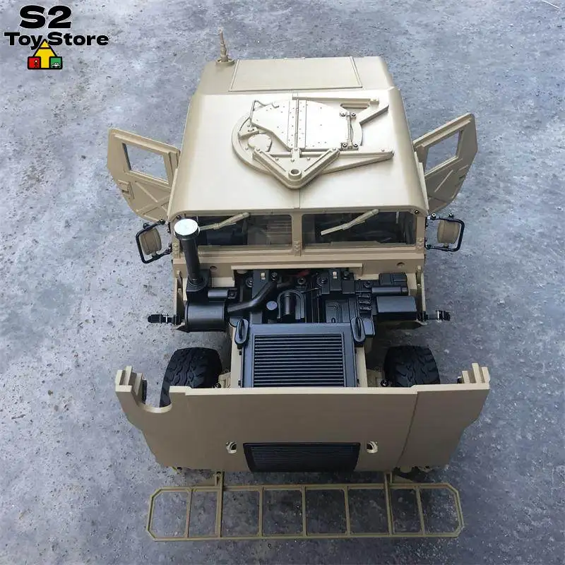 Heng Guan P408 1:10 H1 Estilo Hummer Open Top RC Car 4WD Veículo off-road de alta velocidade com chassi de liga Modelo de escala detalhada