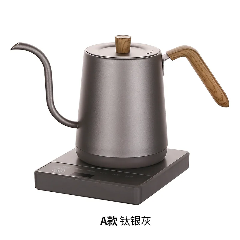 800ML 1000W Stainless Steel Coffee Tea Pot Pour Over Coffee Kettle Temperature Control Electric Gooseneck Kettle