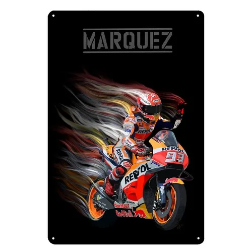 Marquez Moto Gp Racing Driver Motorcycle Metal Poster Tin Sign