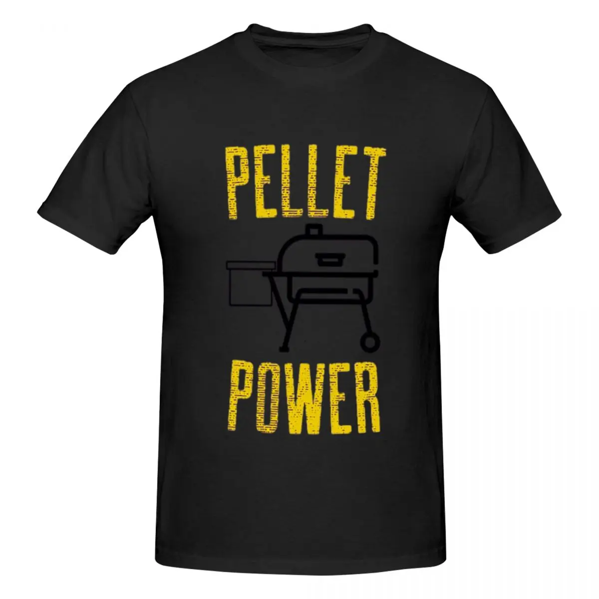 Pellet Power Design Black Gold Men T-Shirt Fashion Plus Size T Shirts Men's Round Neck Cotton Tees Short Summer Male