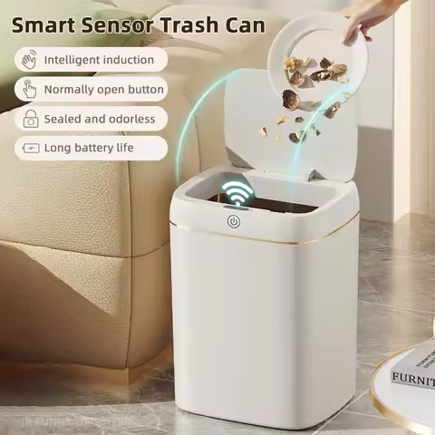 자동 센서 방수 커버가 있는 가벼운 럭셔리 11L/13L 스마트 쓰레기통 스마트 홈 욕실 쓰레기통