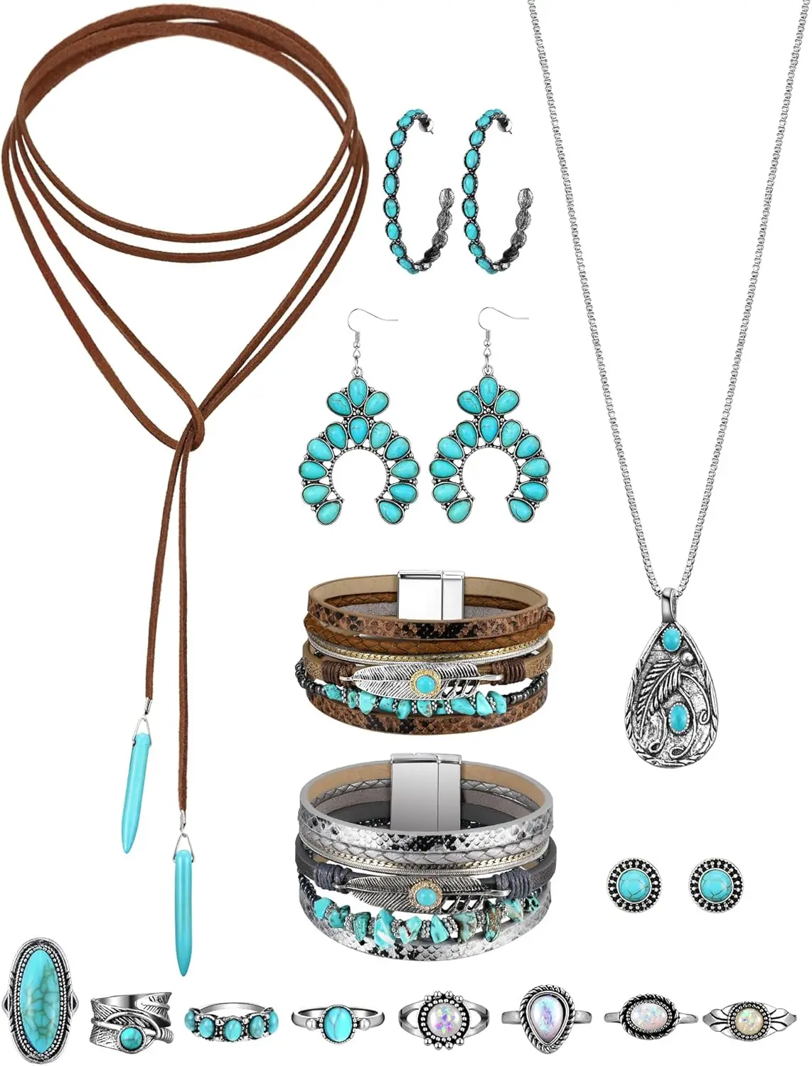 

15 Piece Halloween Jewelry Set for Women Including Necklace Bracelet Stud Earrings Hoops and Rings