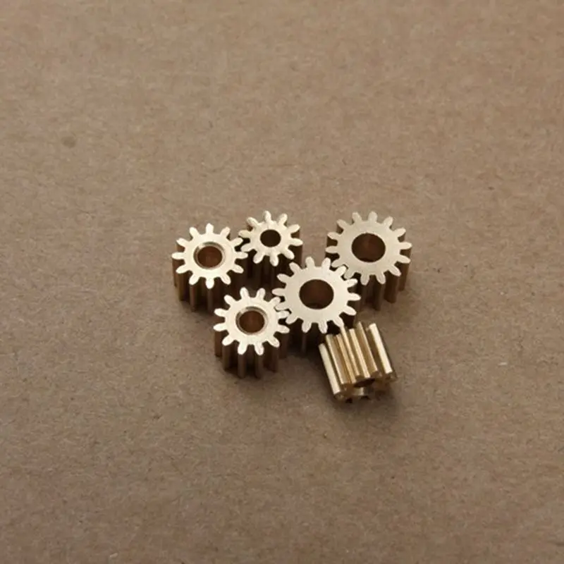 5Pcs Brass Spindle Gear 12 Tooth 2.3mm Hole Spur Gears For Motor 380/390 Gearbox Gears DIY Toy Model Accessories Parts запчасти