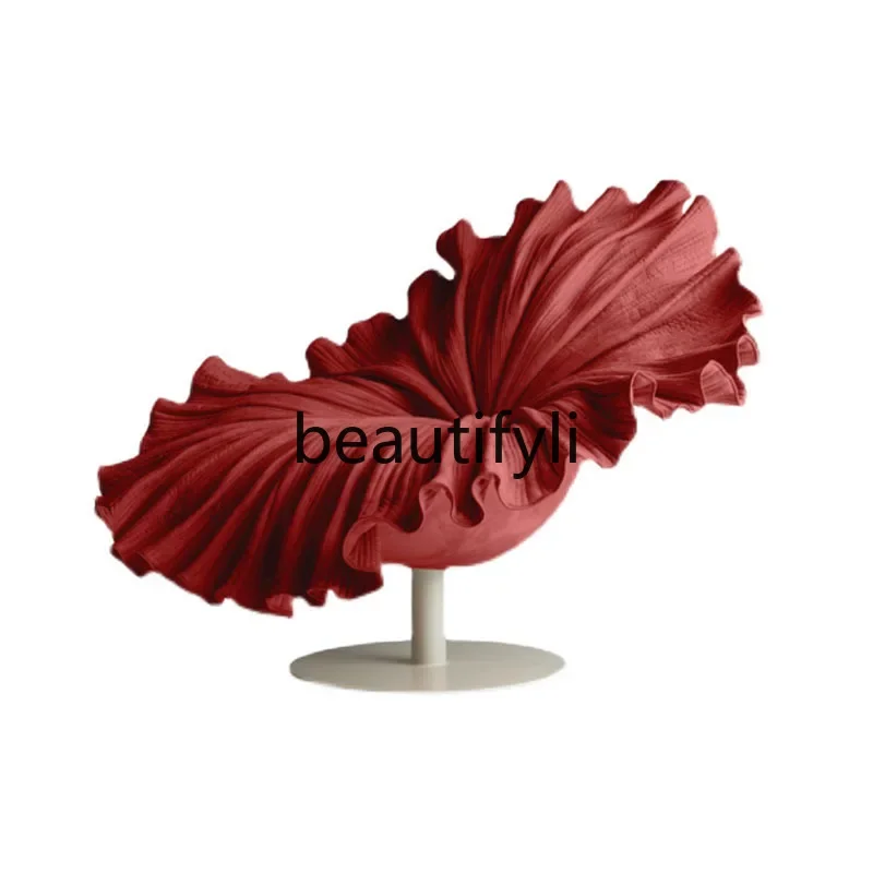 Nordic designer special-shaped single sofa chair simple light luxury rotating chair flower petal chair