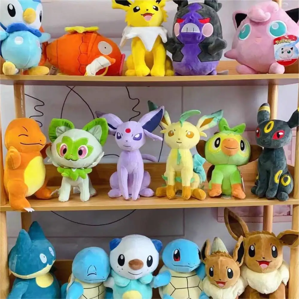 18-28 cm Pokemon Plüschtier Grookey Sprigatito Oshawott Leafeon Espeon Morpeko Gonbe Mimikyu Anime Figur Peluche Spielzeug – Detail 1