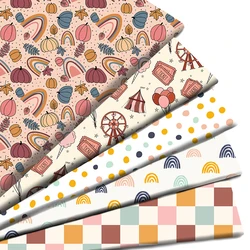 Geometry Plaid Dot Rainbow Printed Polyester Pure Cotton Material Patchwork Tissue Sewing Quilting Fabrics Needlework