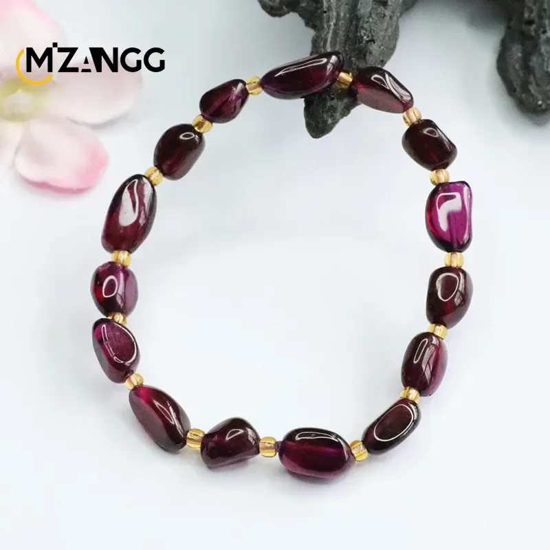 Natural Garnet Bracelet Purple Tooth Black Lady Color Jewel String Fashion Charm Crystal Healing Energy Stone Holiday Gift