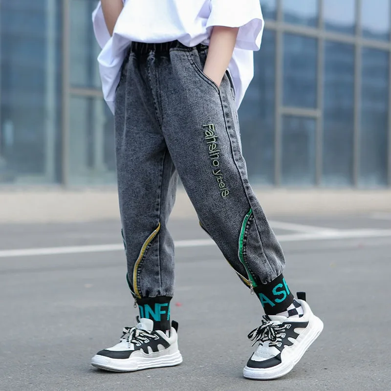 

Kids' Loose Fit Dad Jeans for Boys & Girls, Big Kids Spring Autumn School Jeans, Stylish & Trendy Long Pants