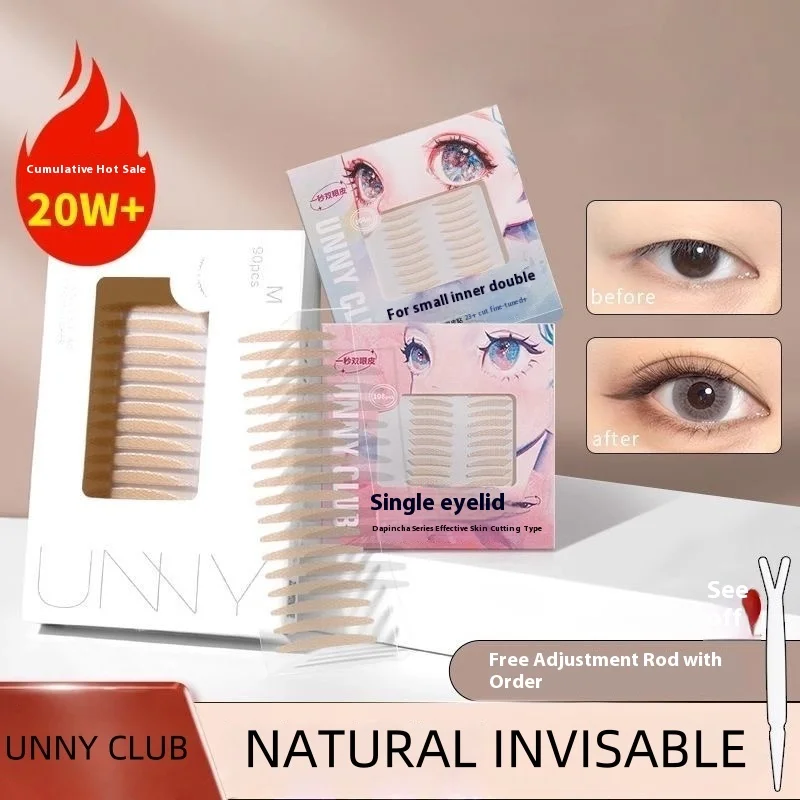Fita de pálpebra dupla U N N Y para olhos Monolid e com capuz - adesivos de pálpebra de aparência natural invisível