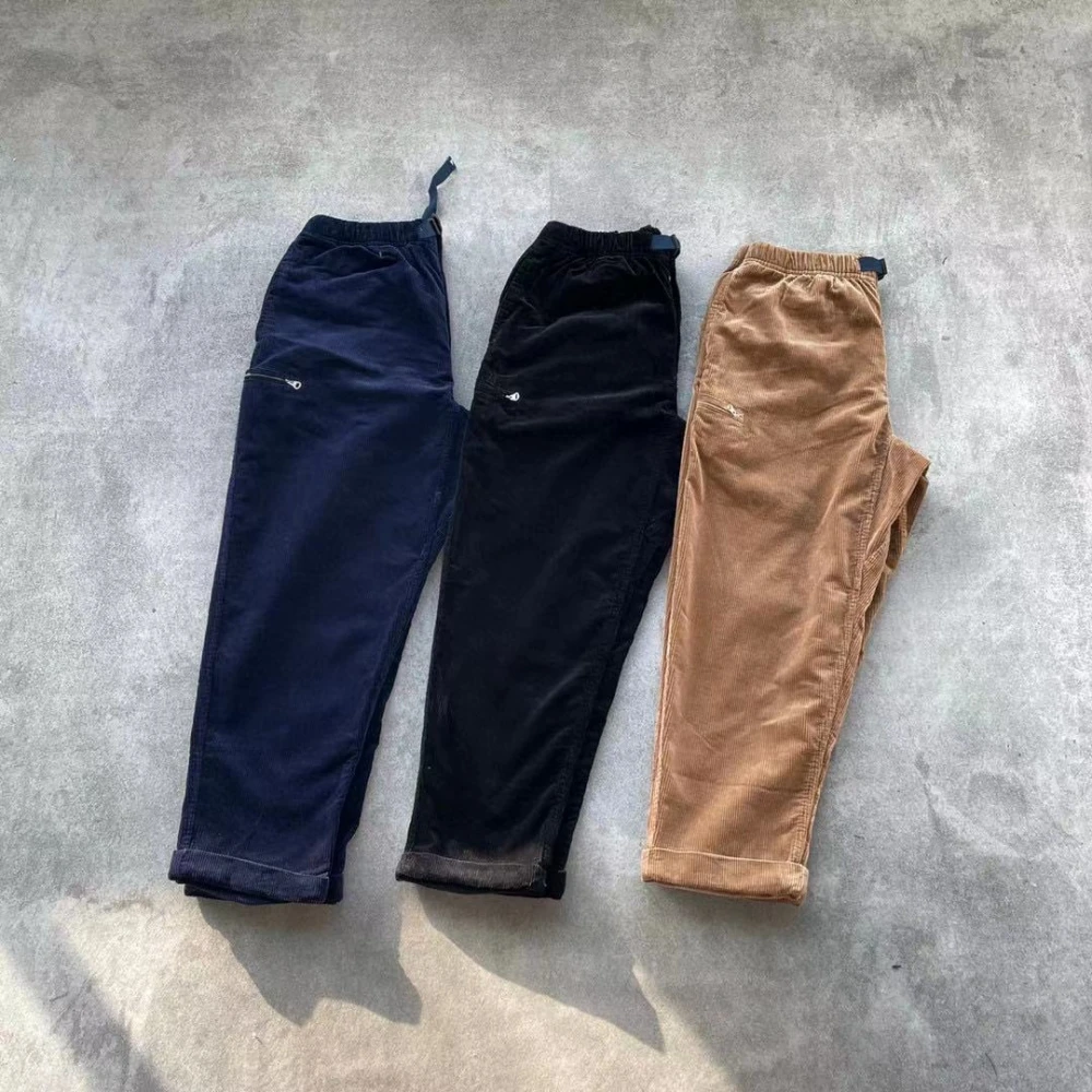 

Мужские зимние брюки больших размеров из вельветового свободного конуса, девять предметов, молодежные повседневные длинные брюки Harajuku Sle, чистый цвет