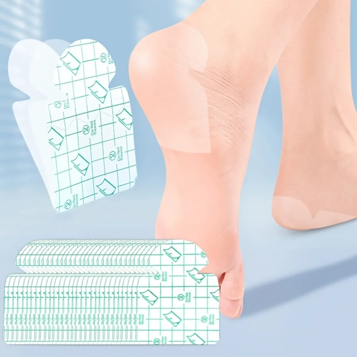 

30-pack of invisible moisture-wicking heel pads – breathable cushioning pads designed to moisturise and repair dry,cracked heels