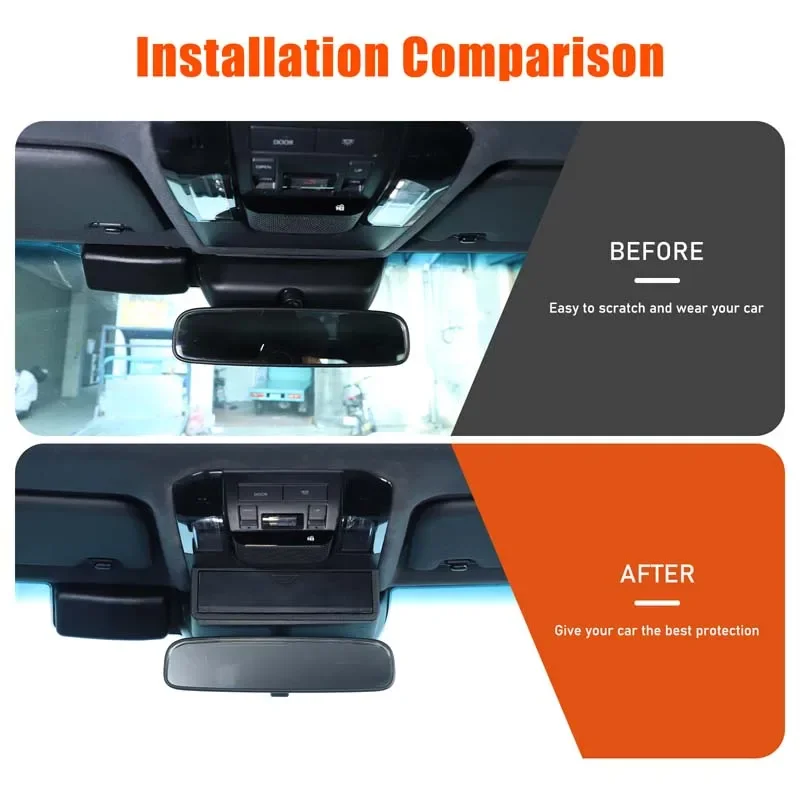 

For Lexus GX 2024+ ABS black car interior rearview mirror base storage box car interior modification accessories 1Pcs