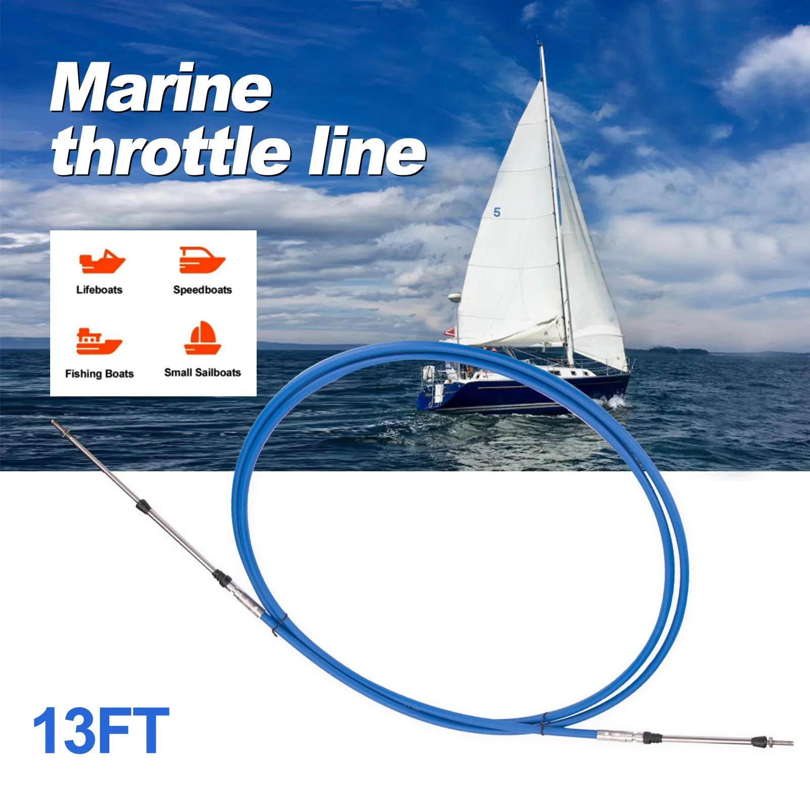 

13 футов 33C морской кабель управления дроссельной заслонкой для рычага управления подвесным двигателем — плавная и точная работа