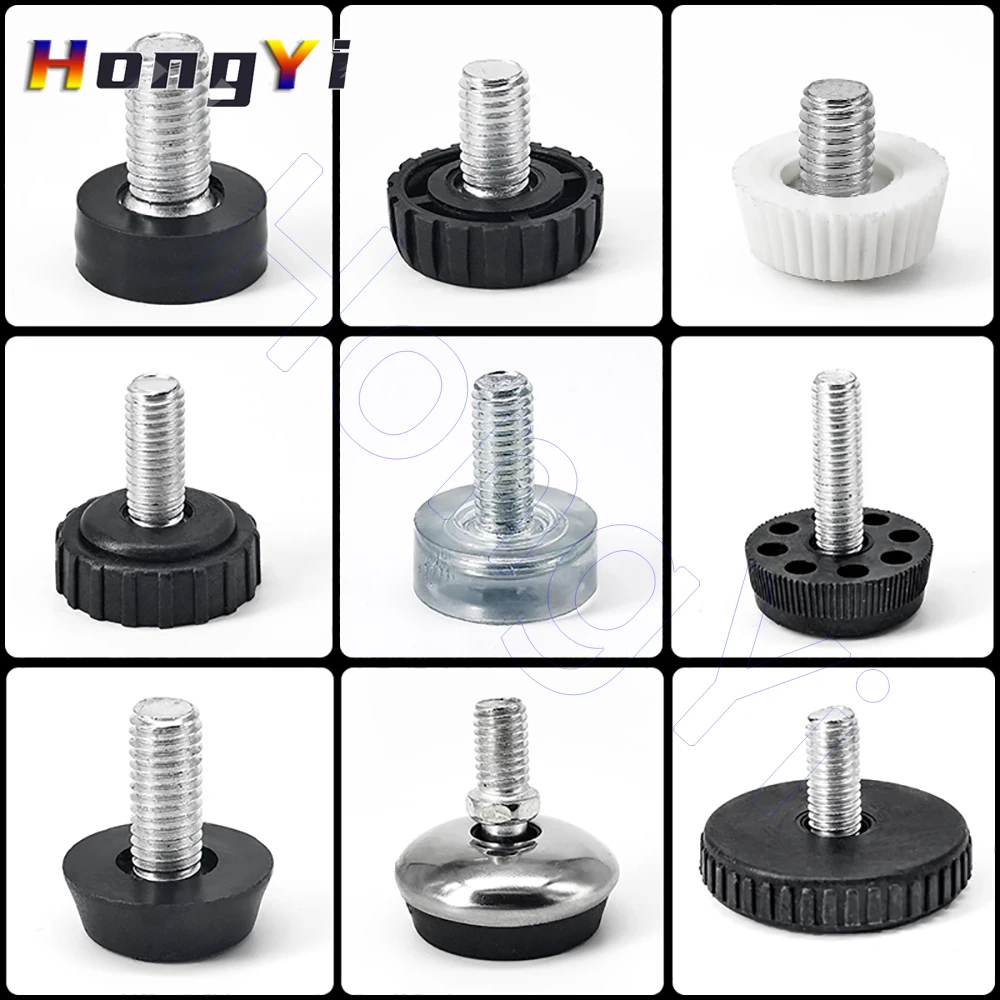 5Pcs Adjustable Furniture Leg Pad Table Leg Height Adjustment Screw-in Base Sofa Bed Cabinet Leveling Foot Anti-slip Pads