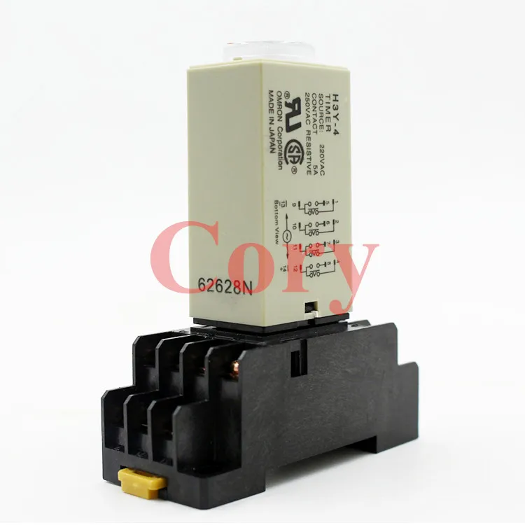 60 Second H3Y-4 Power On Time Delay Relay Timer 4PDT,14Pins & Socket