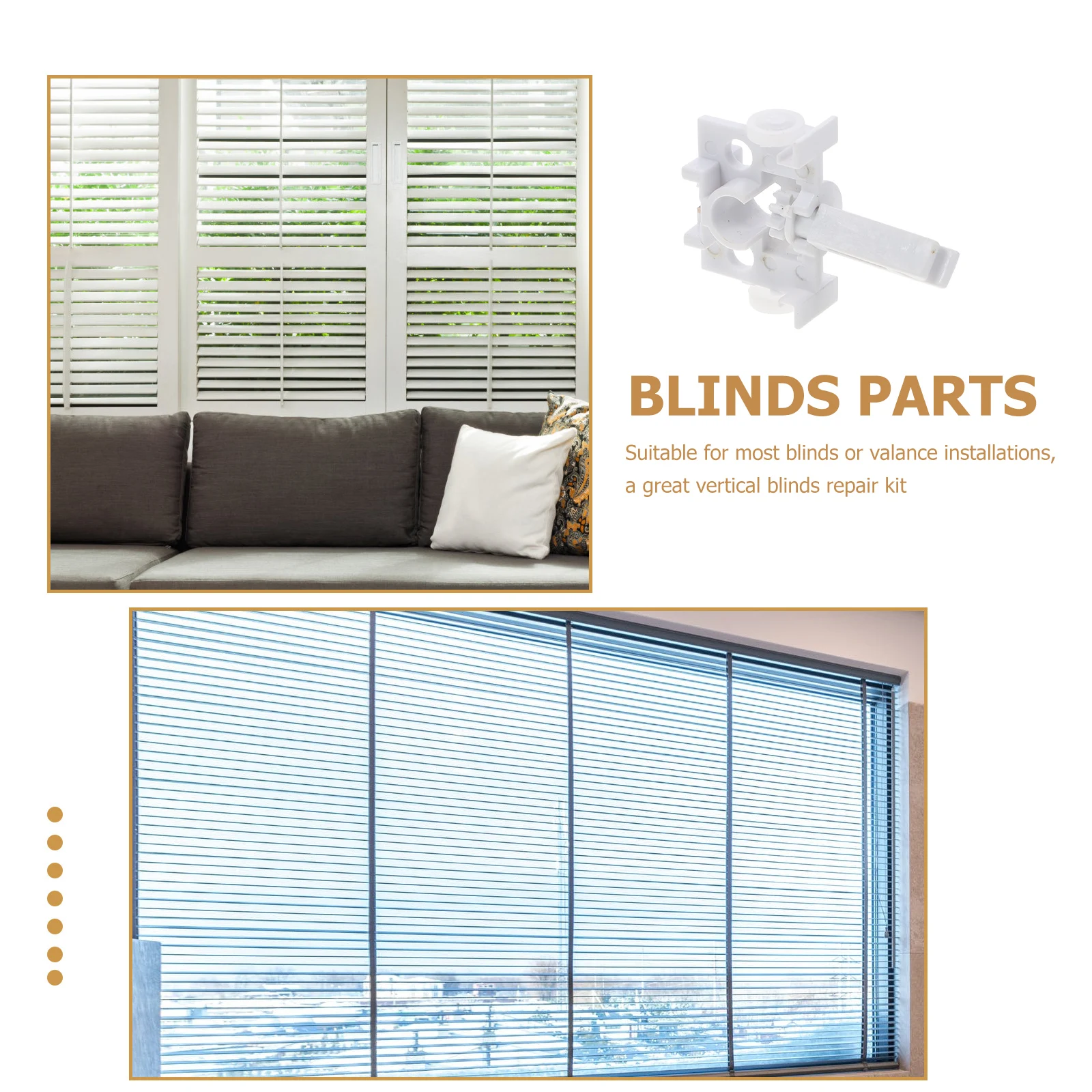 

4Pcs Transparent Vertical Blind Repair Carrier Elegant Design Easy to Use Blinds Kit Vertical Blind Repair Carrier