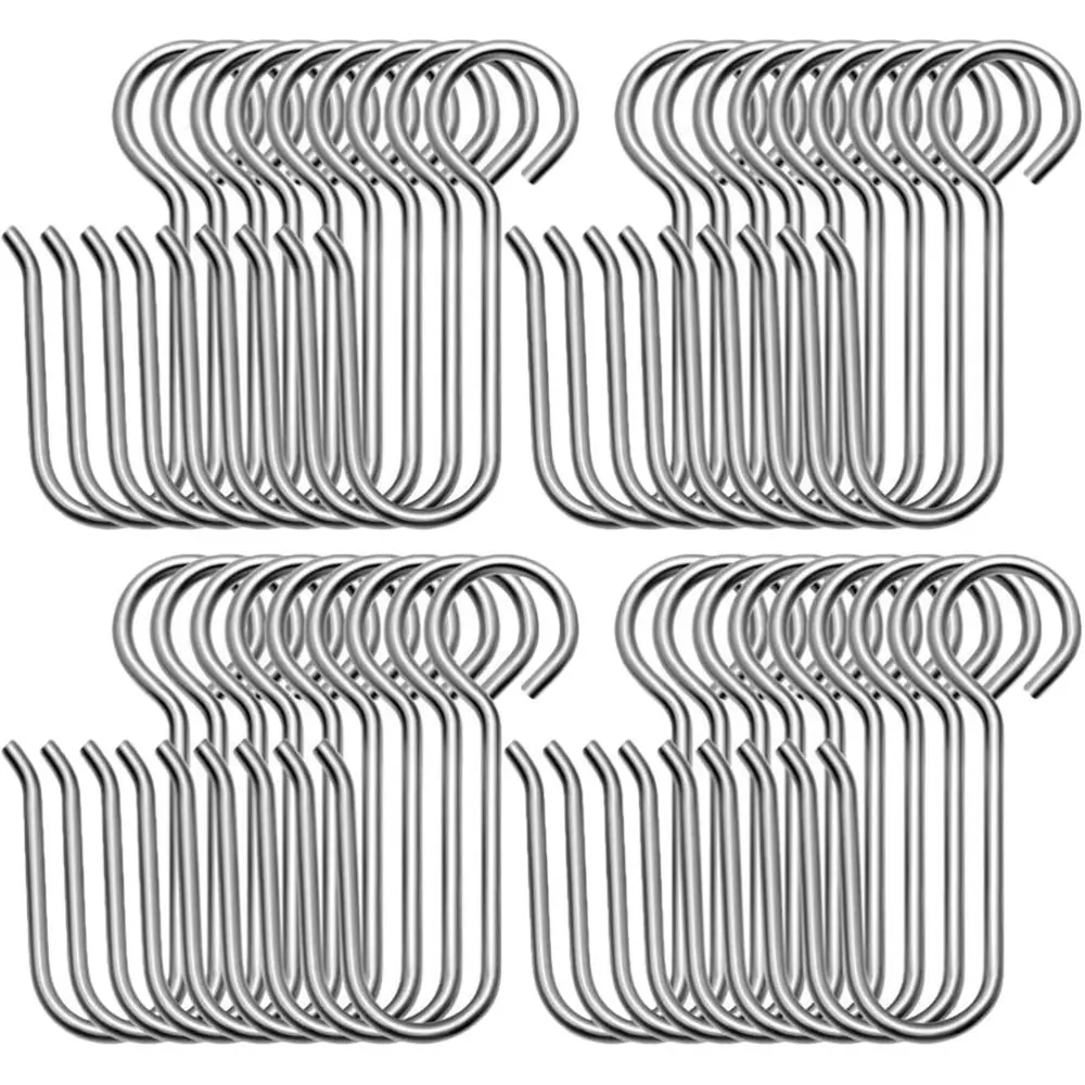 20Pcs S Shaped Curtain Track Hooks Metal Drape Ceiling Drapery Hook Pin Pinch Pleat Hook Decoration Hooks Shower Curtain Hanger view 3