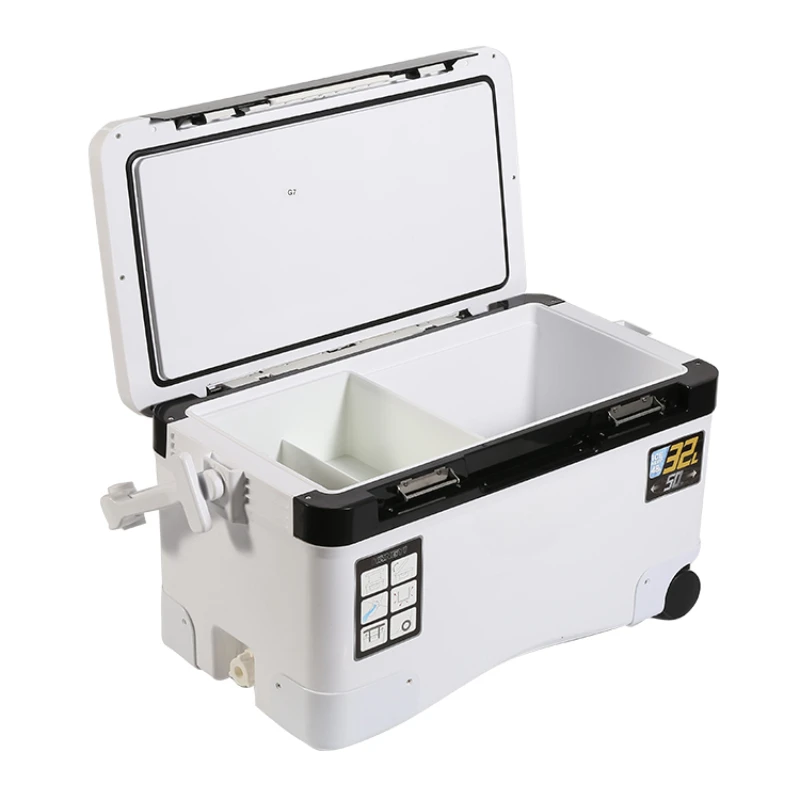 2L Sea Fishing Incubator Freezer Multi-Functional Outdoor Portable Car Fishing with Wheels Fish Storage Cooler Box 10-85